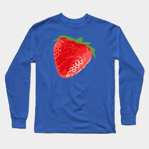 Minimalist Abstract Nature Art #58 Strawberry Long Sleeve T-Shirt by Insightly Designs